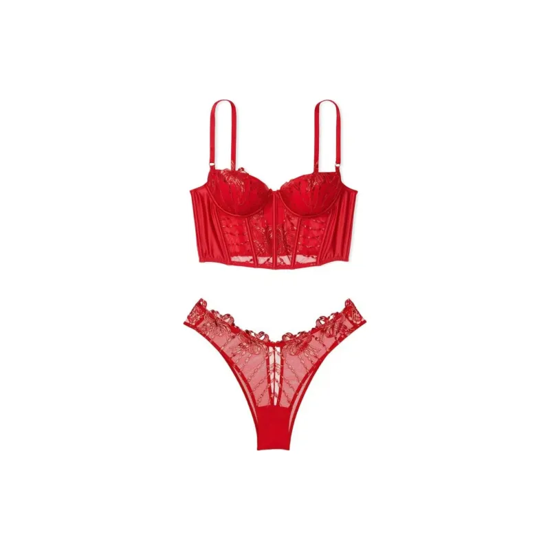 Victoria's Secret Underwear Set Women's Red-0