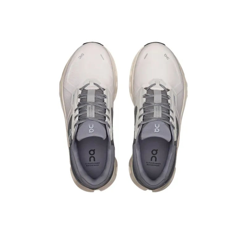 On Cloudrunner 2 Anti Slip Wear Resistant Low Top Running Shoes Men's White Gray-3