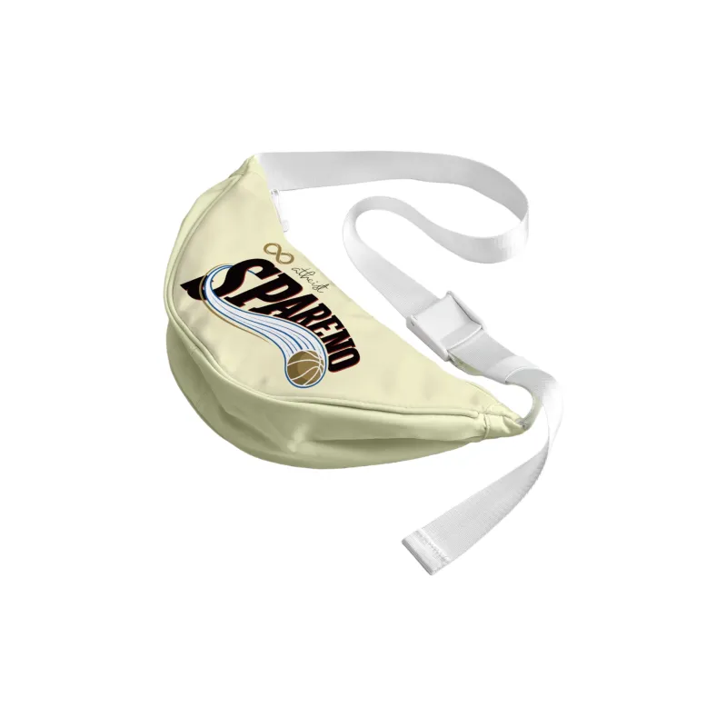 Spare No Pains. Polyester Shoulder Bag, Crossbody Bag, Fanny Pack, Sling Bag Unisex White/Yellow-8