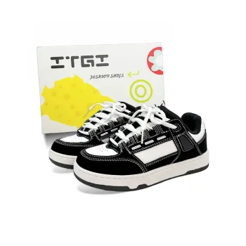 ITGI Slip Resistant Cushioning Low Top Skateboard Shoes Unisex Black
