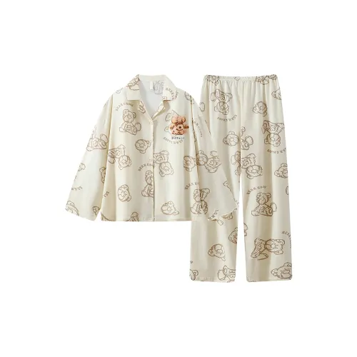 YUZHAOLIN Pajama Set With Convertible Top Women's Apricot