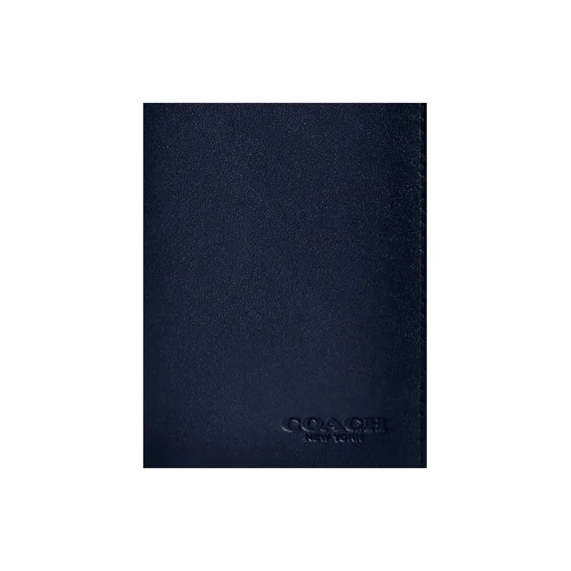 COACH Glove Tanned Leather Card Holder, Wallet Men's Dark Blue-2