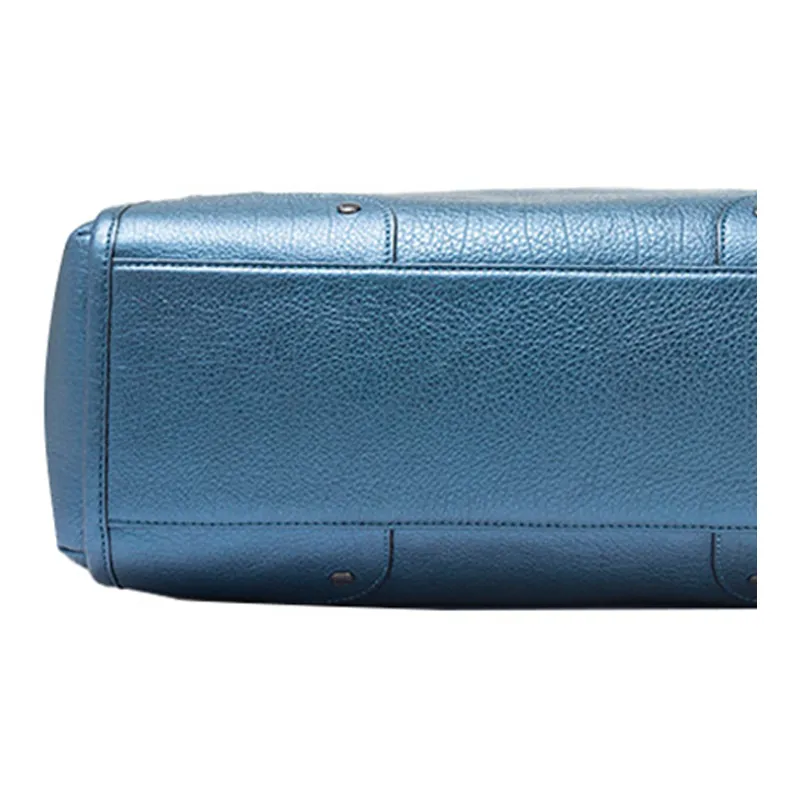 COACH Mickie Leather Dumpling Bag Handbag Large Size Women's Sky Blue-4
