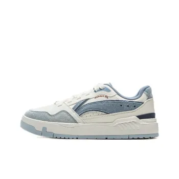 LiNing Common 80s Anti Slip And Wear Resistant Coverage Low Top Skateboard Shoes Women's White Blue