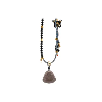 BLESSED BULLET Obsidian Jade Necklaces Women's