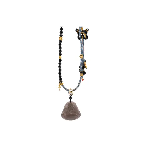 BLESSED BULLET Obsidian Jade Necklaces Women's
