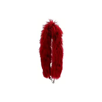 FENDI Leather & Alpaca Plush Bag Accessory Women's Red