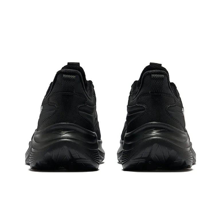 Erke Thermal Cushioning Abrasion Resistant Low Top Running Shoes Men's Jet Black-3