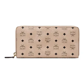 MCM Zip Around Wallet Visetos Large Beige