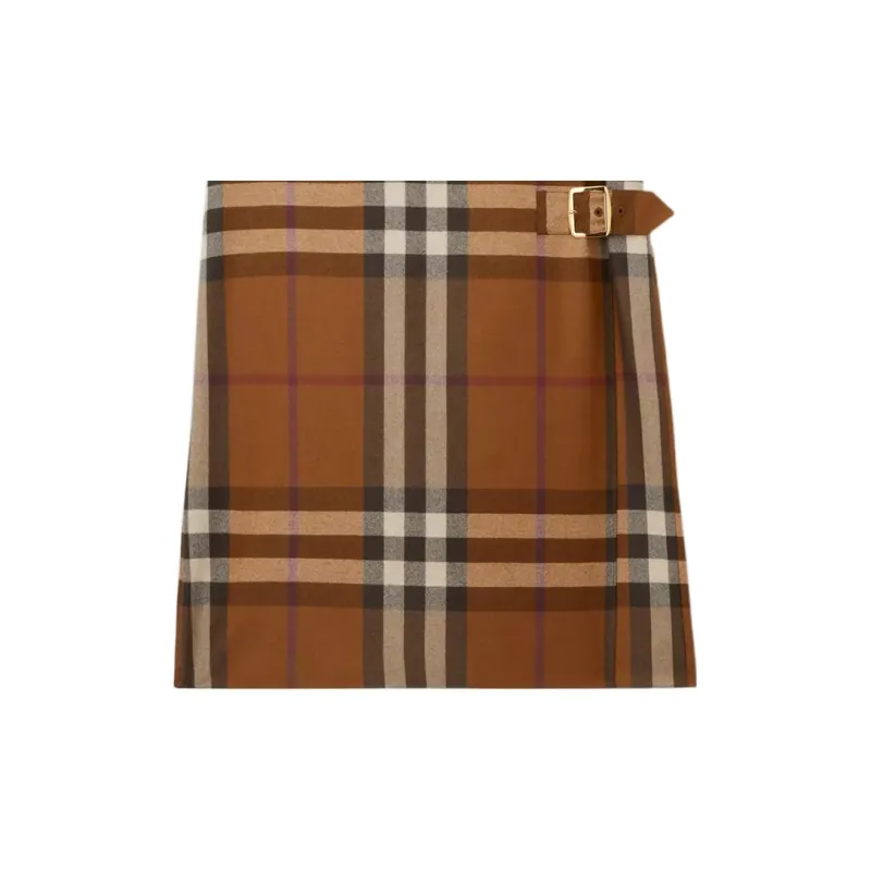 Burberry FW22 Casual Long Skirt Women's Brown-4