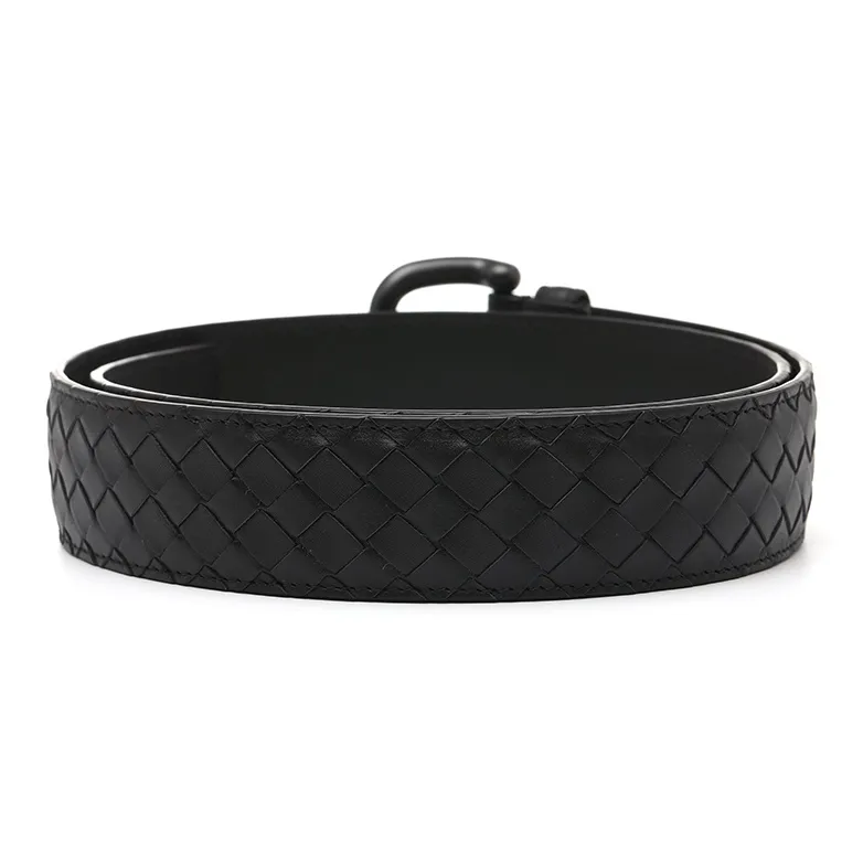 Bottega Veneta Cow Leather Leather Belts Men's Coffee 4CM-2