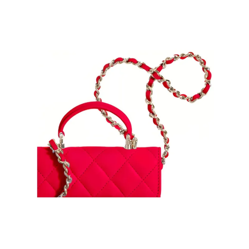 CHANEL Sheepskin Mini Controller Chain Bag Card Holder, Flap Coin Purse Crossbody Bag Women's Rose Pink-1
