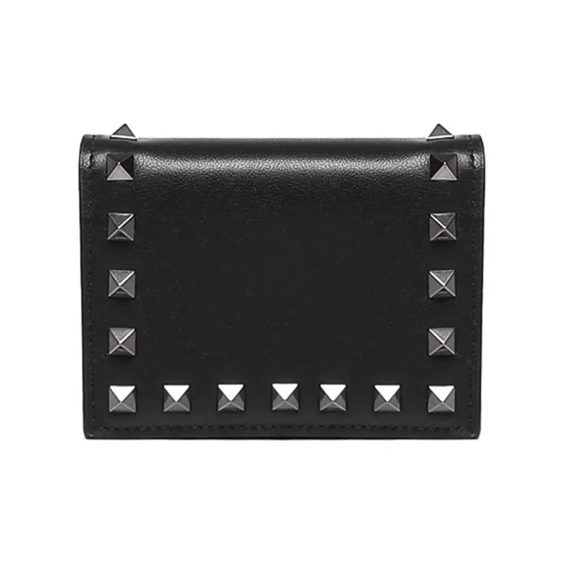 Valentino Cow Leather Wallet Women's Black-2