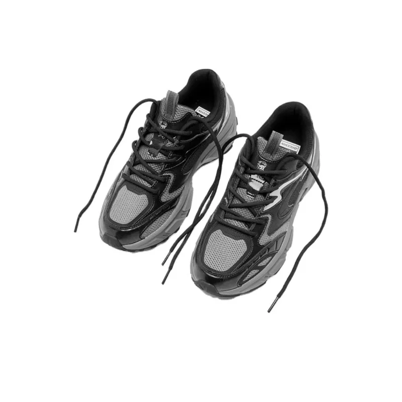 QIAODAN Cushioned Slip Resistant Low Top Chunky Sneakers Women's Black Gray-2
