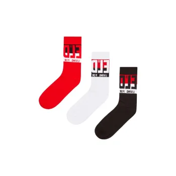 DIESEL Mid Calf Socks Unisex 3 Pack Mixed Color