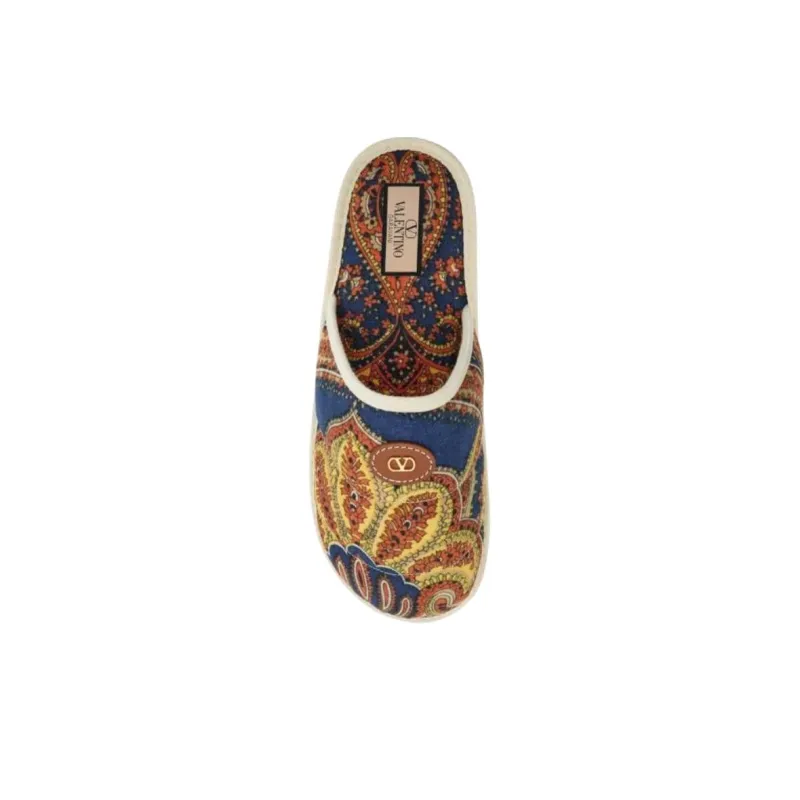 Valentino All Over Patterned Slip On Slides-3