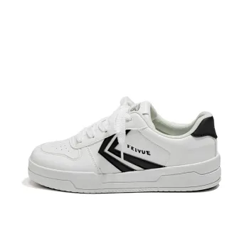 Feiyue Slip-Resistant Lightweight Height Increasing Low-Top Skateboard Shoes Women's White Black