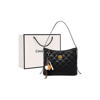 Simvay Clos Synthetic Leather Shoulder Bag Crossbody Bag Bucket Bag Small Size Women's Black/Coffee