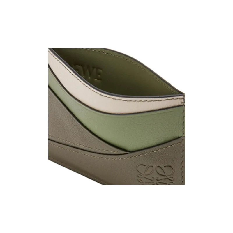 LOEWE Puzzle Calfskin Card Holder Unisex Avocado Green-4