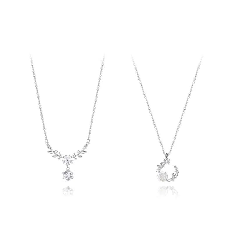 KUMET Sterling Silver Necklaces Women's Same For Couples-0