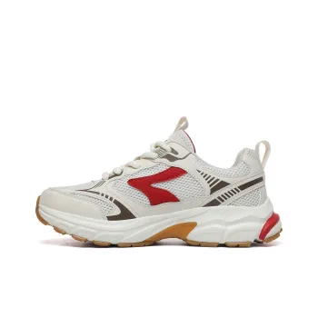 CEDAR HAN Anti Slip And Wear Resistant Lightweight Low Top Sprint Running Shoes Men's Beige Red
