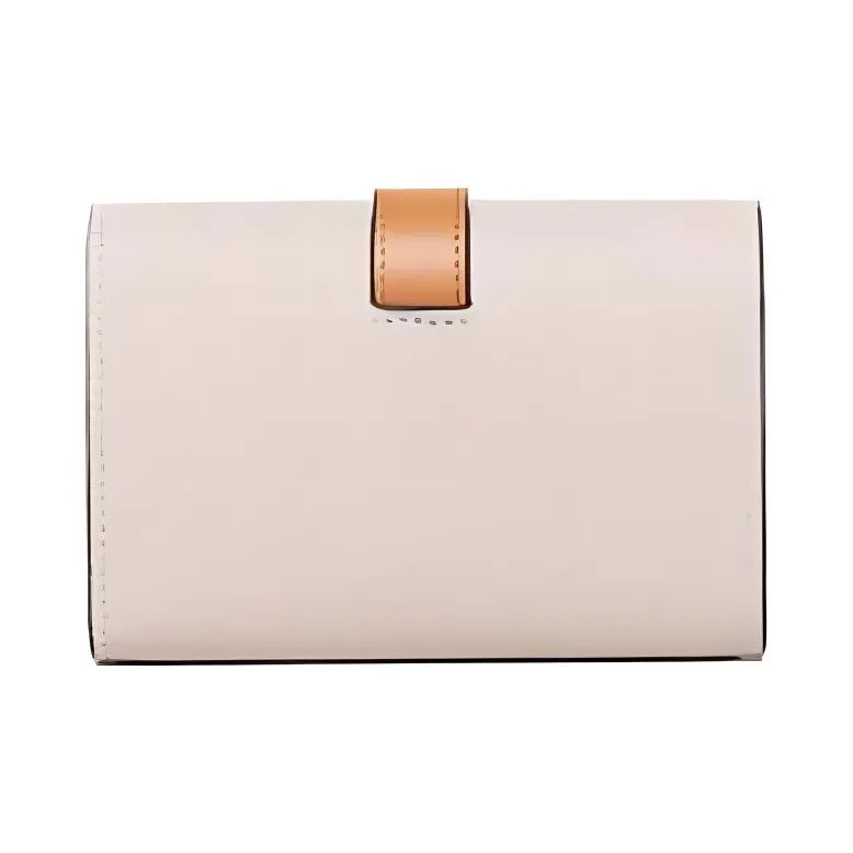 LOEWE Calfskin Wallet Small Size Women's Beige & Brown-2