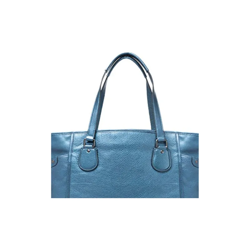 COACH Mickie Leather Dumpling Bag Handbag Large Size Women's Sky Blue-5