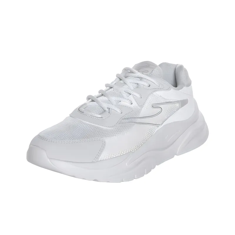 Erke Cushioning, Wear Resistant Low Top Chunky Sneakers Men's White Gray-0