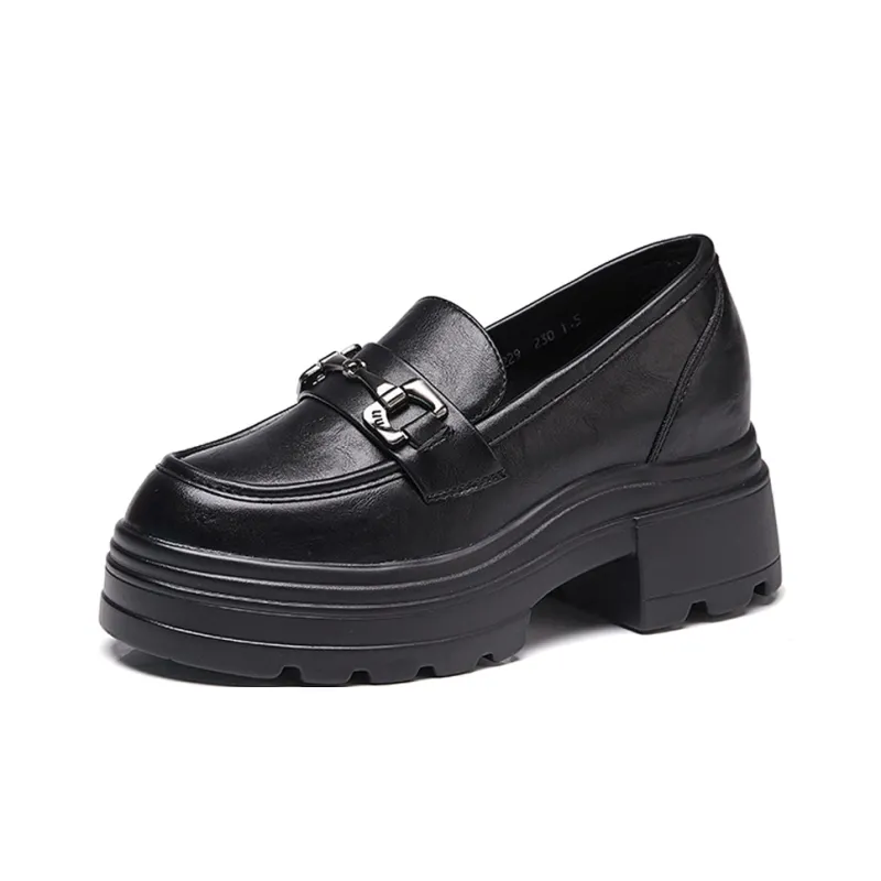 Baibianzhiheren Loafers 6.5cm Women's Black-0