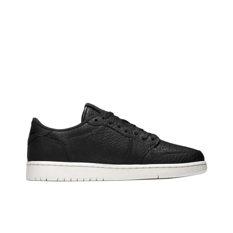 Jordan Air Jordan 1 Anti-Slip Wear-Resistant Low-Top Vintage Basketball Shoes Men's Black 2025 Edition-1