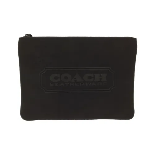 COACH Tech Wallet Leather Clutch Coin Purse Large Size Men's Black