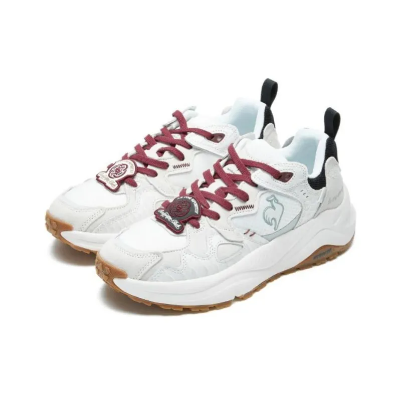Le Coq Sportif Anti-Slip Wear-Resistant Low-Top Casual Shoes Women's White Red-1