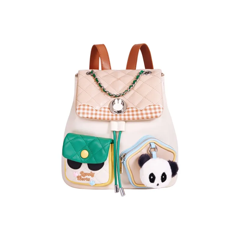 Miffy Synthetic Leather Backpacks Backpack Regular Women's Khaki/Ecru-0