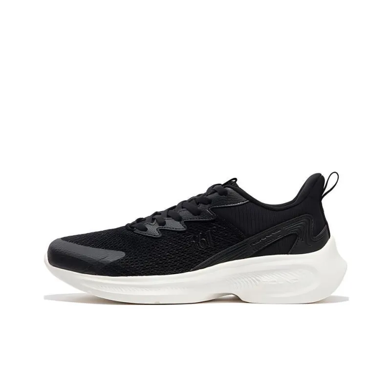 361° Anti Slip Wear Resistant Low Top Running Shoes Men's Black White-0