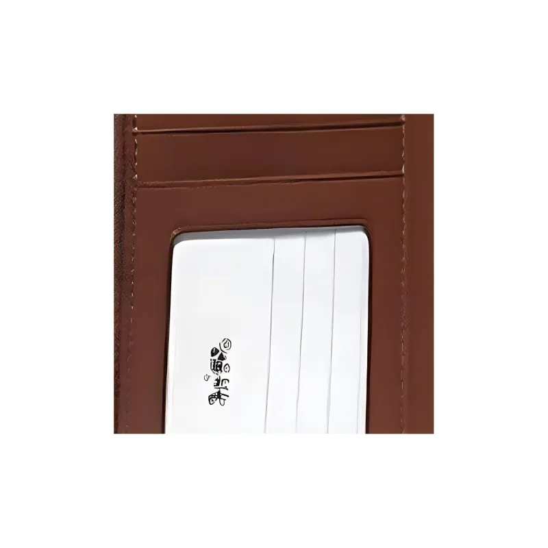 COACH Canvas With Leather Cell Phone Pouch Wallet Trumpets Women's Khaki & Dark Brown-3
