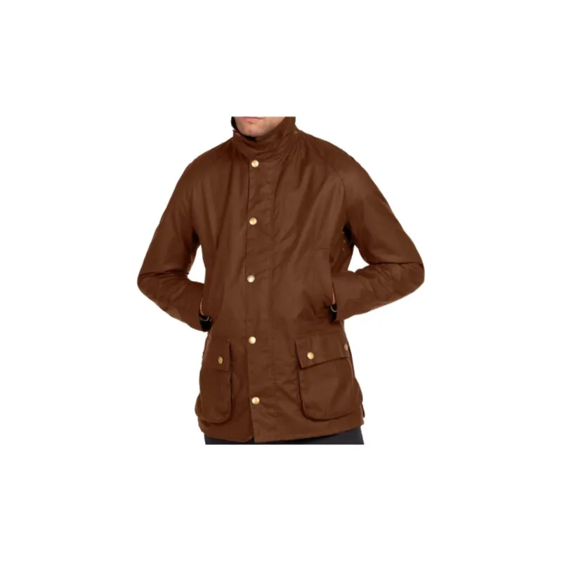 BARBOUR Ashby Press stud Wax Jacket-2