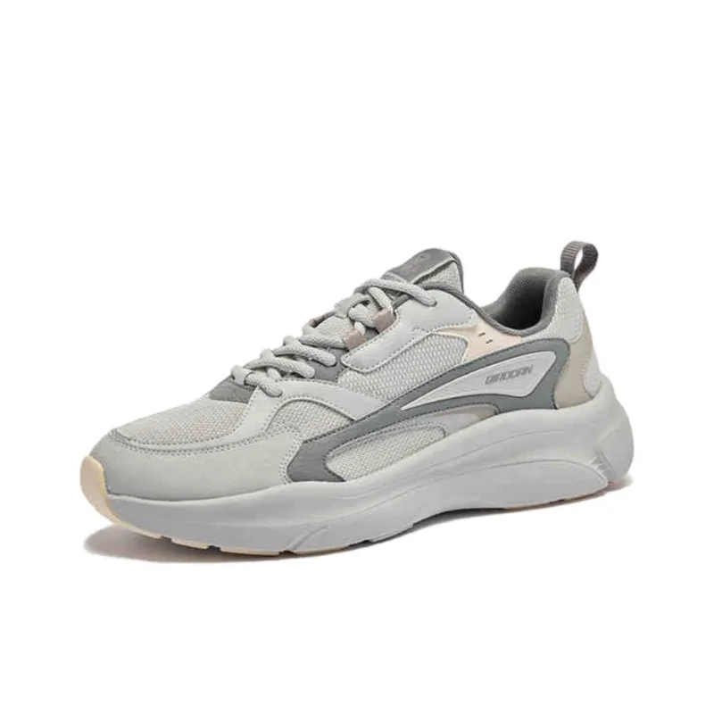 QIAODAN Get Rich Every Day Slip Resistant Coverage Lightweight Low Top Casual Shoes Men's Gray-2