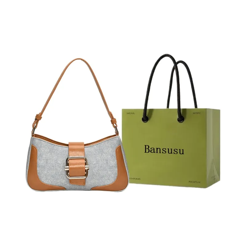 Bansusu PU Shoulder Bag Women's Denim Silver/Denim Brown/Denim Black-5