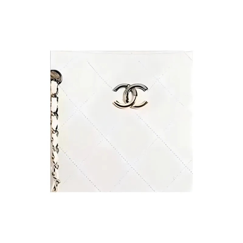 CHANEL Cow Leather Tote Bag, Shopping Bag, Handbag, Shoulder Bag Trumpets Unisex White-3