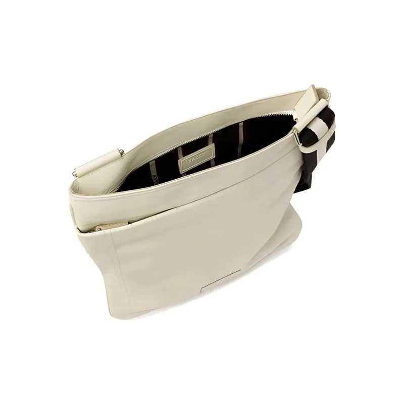 BALLY Genuine Leather Crossbody Bag Shoulder Bag Men's White-3