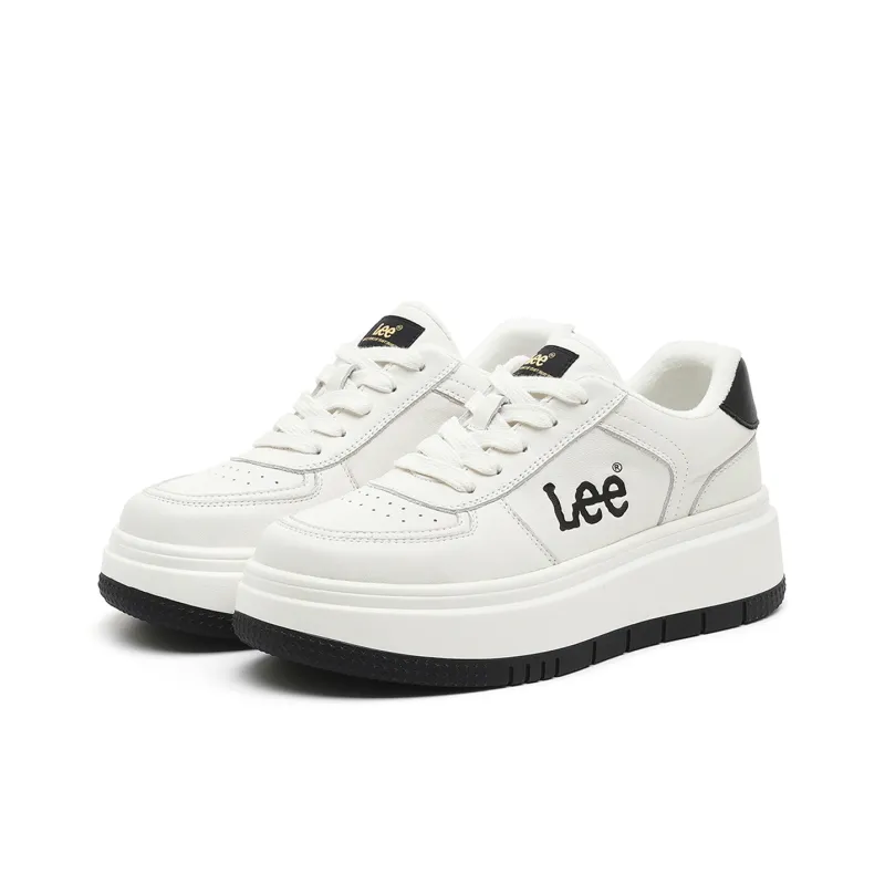 Lee Small White Shoes Low-Top Skateboard Shoes Women's-1