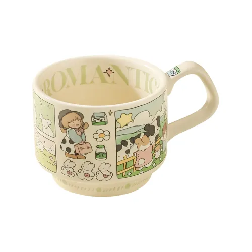 KAWASIMAYA Attractive Stackable Cup For Home Drinking-Ceramic Coffee Cup Breakfast Cup Milk White 320ml