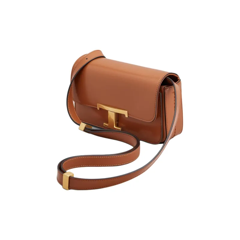 TOD'S T Timeless Cow Leather Crossbody Bag, Shoulder Bag Mini Women's Orange-3