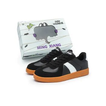 Singing Anti Slip And Wear Resistant Lightweight Low Top Skateboard Shoes Unisex Black White