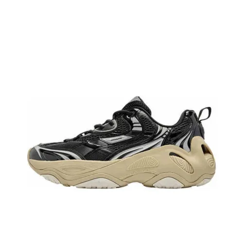 QIAODAN Get Rich Every Day Anti Slip Wear Resistant Low Top Casual Shoes Men's Black Yellow