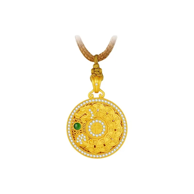 I Do S925 Silver Necklace Ba Bao Luo Pan Fortune And Wealth Auspicious And Smooth Fortune And Wealth Women's-1
