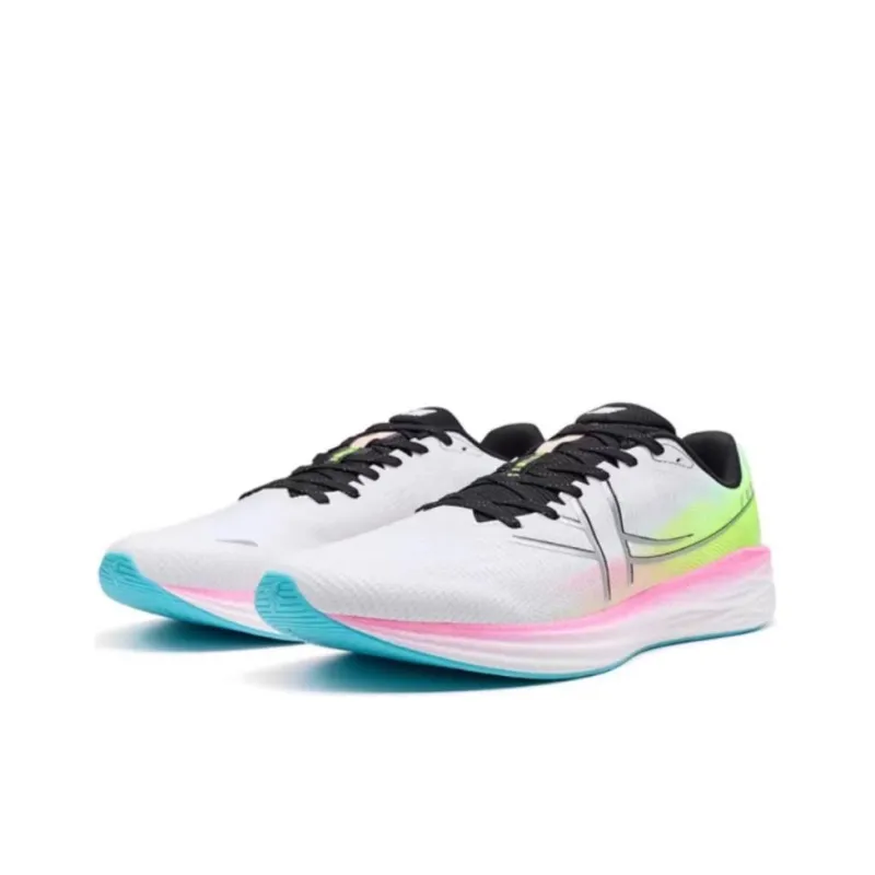 XTEP Speed 5.0LITE Anti Slip Wear Resistant Low Top Casual Running Shoes Men's White Green Pink-2