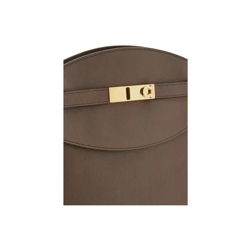 FERRAGAMO Hug Calfskin Messenger Bag Shoulder Bag Women's Clay-5