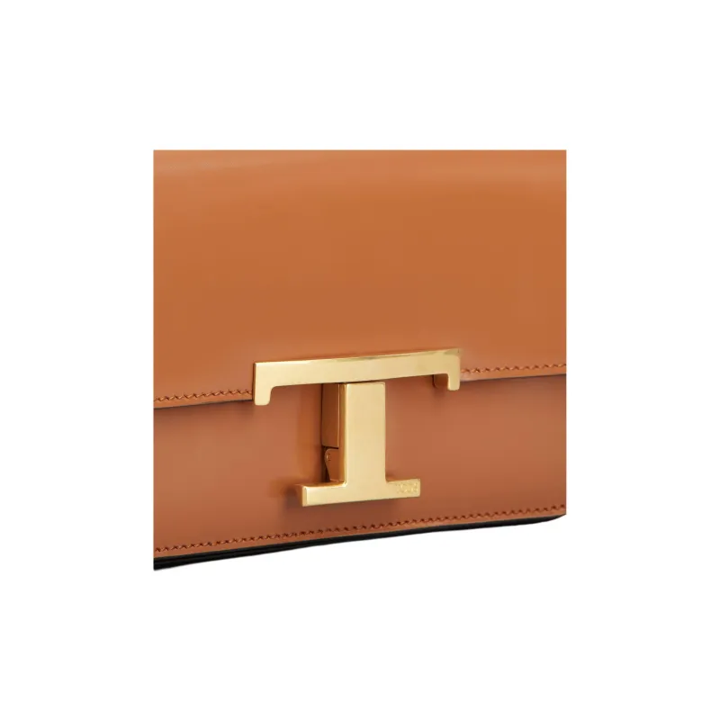 TOD'S T Timeless Cow Leather Crossbody Bag, Shoulder Bag Mini Women's Orange-5