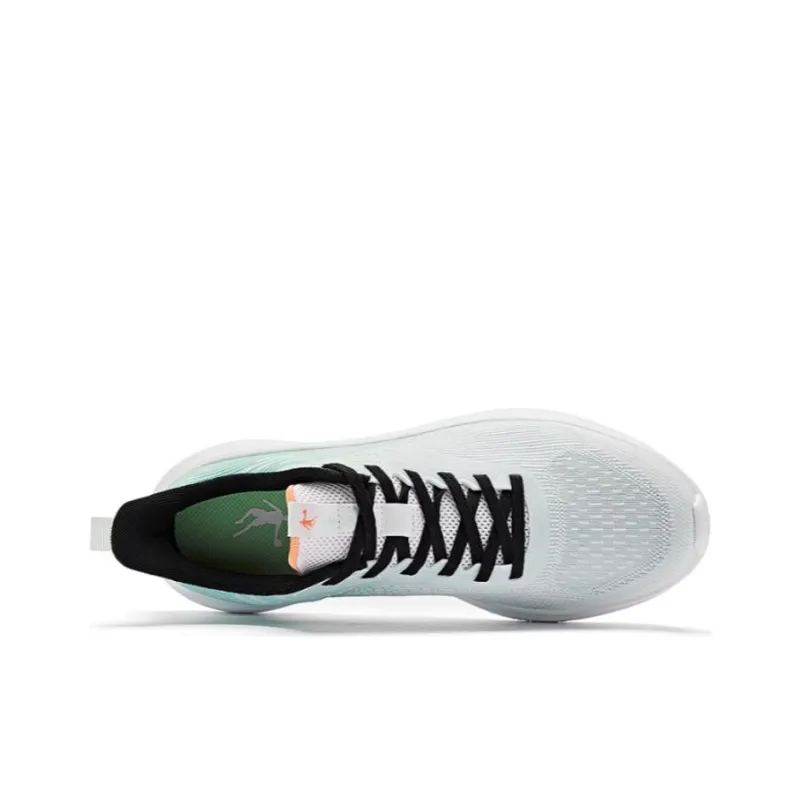QIAODAN Cushioned Wear-Resistant Moisture-Wicking Low-Top Running Shoes Men's White Green-3